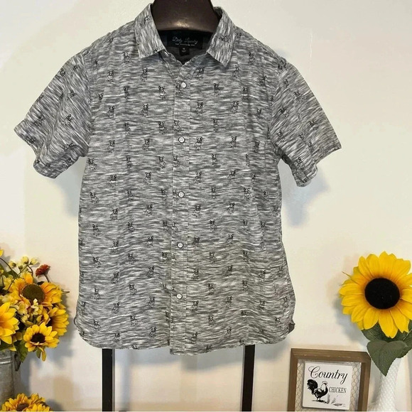 Dirty laundry Boys Size 18 French Bulldog short sleeve 100% cotton Shirt - Picture 1 of 6